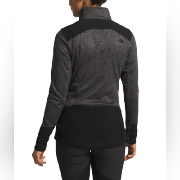 The North Face Womens Shastina Stretch Full Zip Fleece Jacket Grey Black Medium - Picture 2 of 8